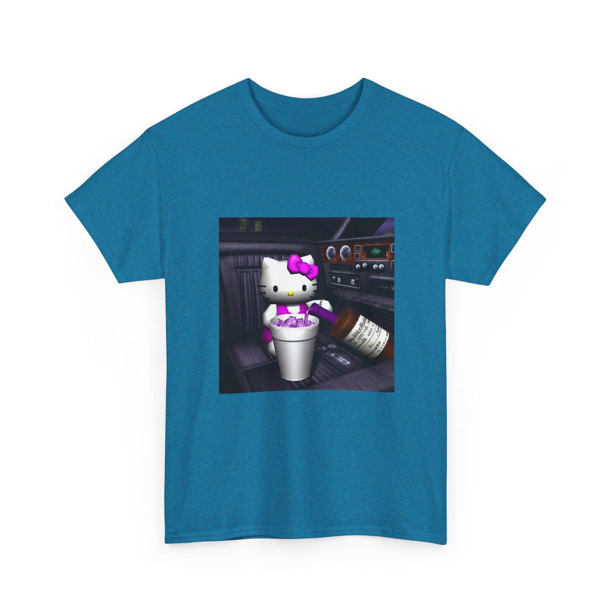 Kitty Pouring Purple Drank In Car Tee