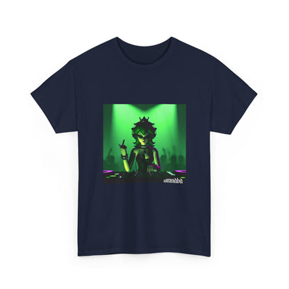Edgy Green Princess DJ Flipping The Bird Tee