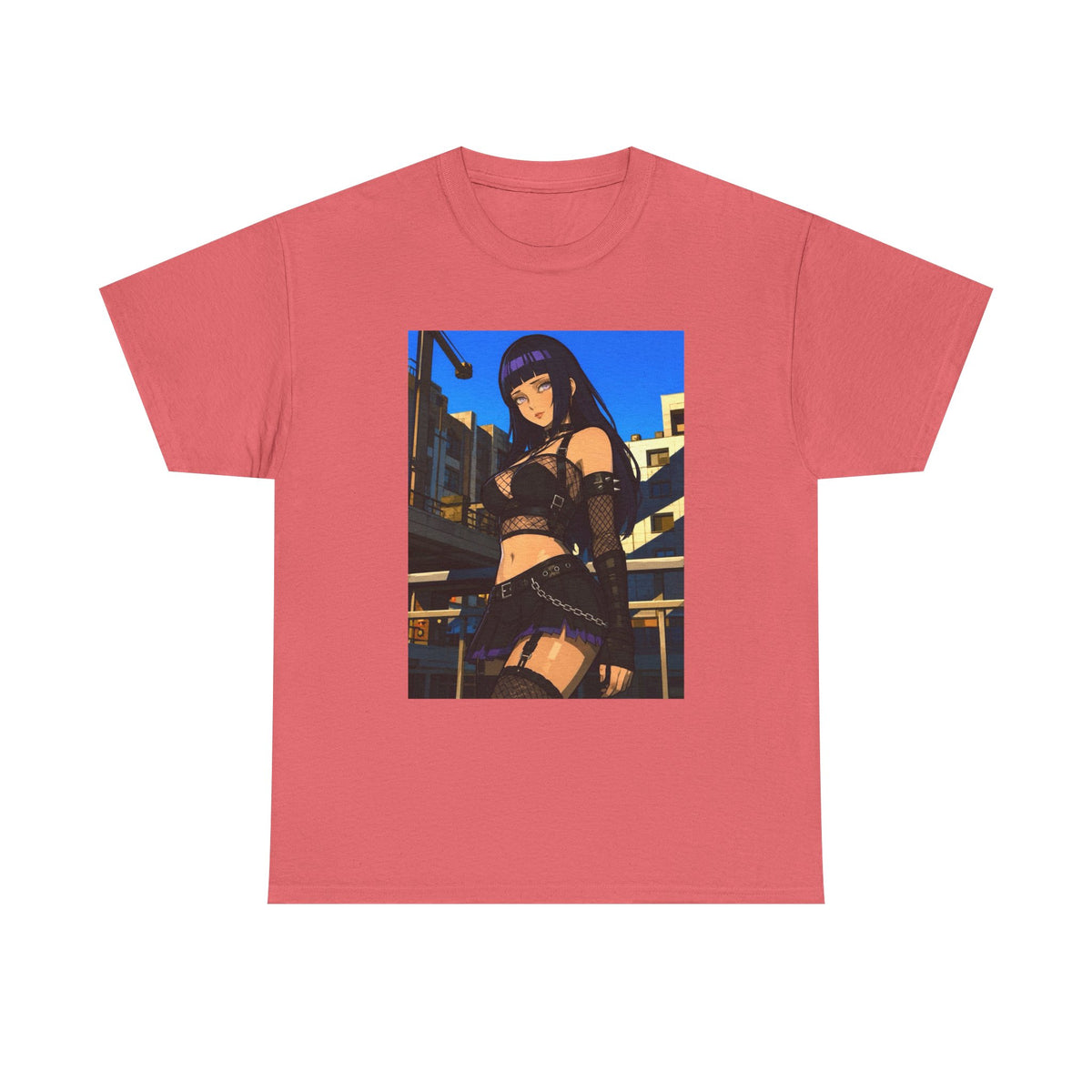 Gothic Anime Girl Staring Cityscape Tee