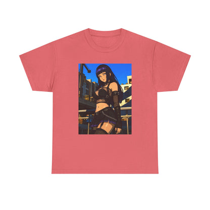 Gothic Anime Girl Staring Cityscape Tee