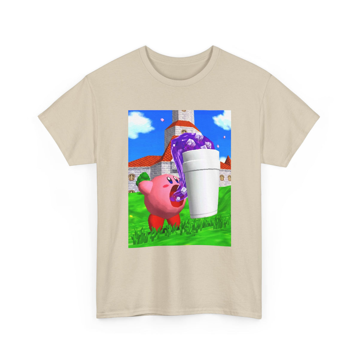 Kirby Sipping Lean In Mushroom Kingdom Tee