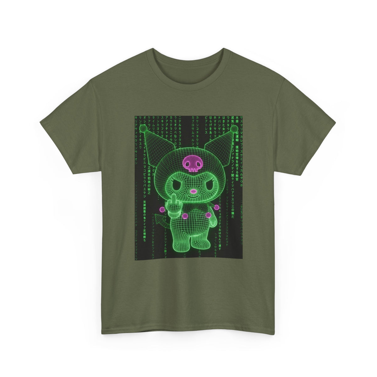 Wireframe Kuromi Flipping The Bird Tee