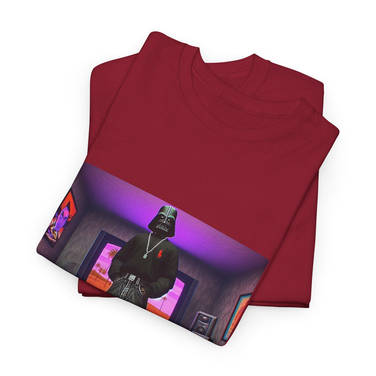 Darth Vader Posing In A Y2K Room