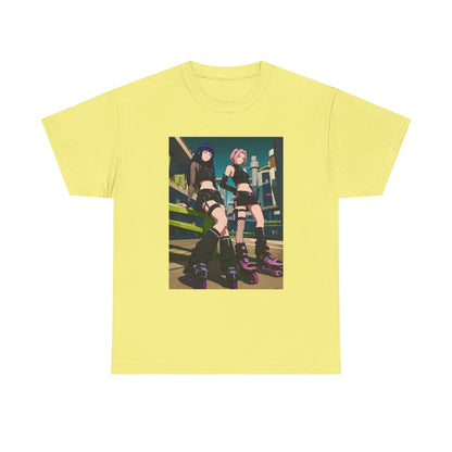 Anime Rollerblade Duo On City Street Tee
