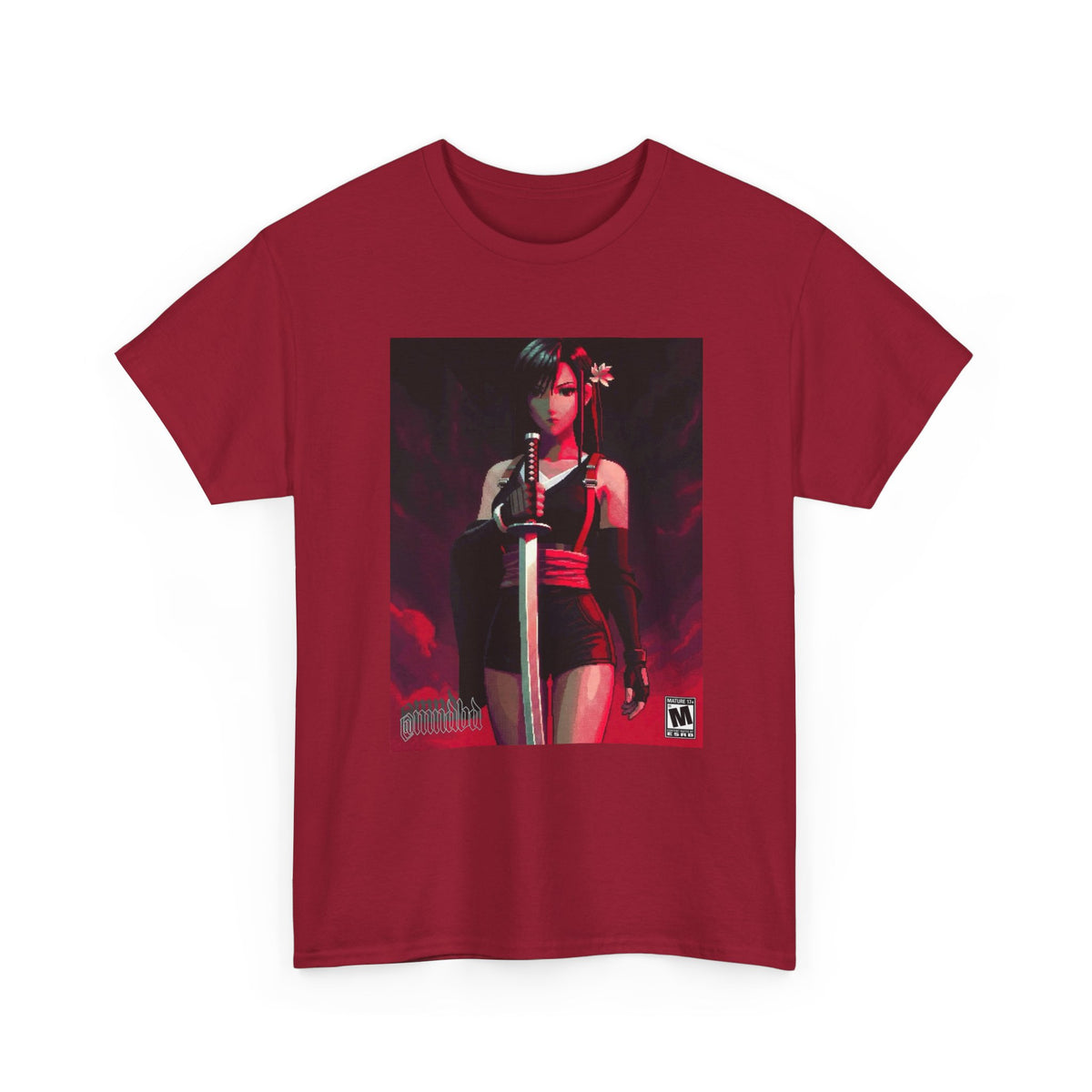 Pixel Tifa Lockhart With Katana Tee