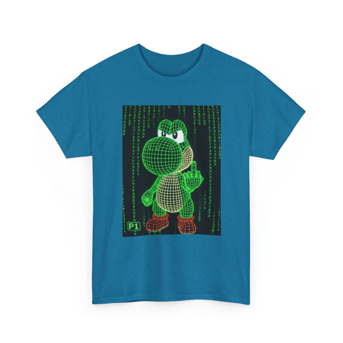Wireframe Yoshi Flipping The Bird Tee