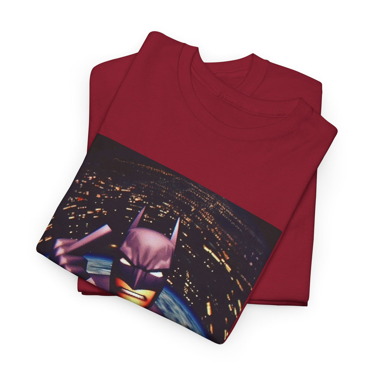 Pixel Batman Soaring Above Earth Tee