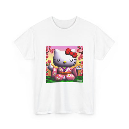 Kitty Meditating and Flipping Bird Tee