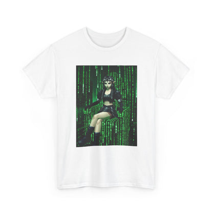 Cyberpunk Elf Queen In The Matrix City Tee