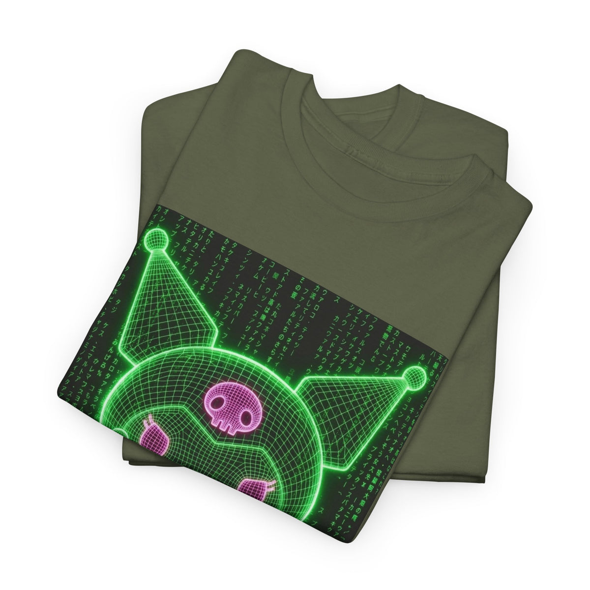 Wireframe Cyber Skull Bunny Flipping Off