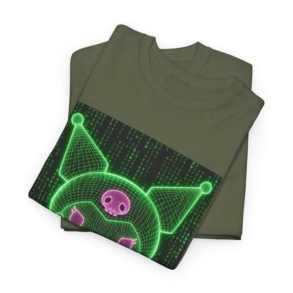 Wireframe Cyber Skull Bunny Flipping Off