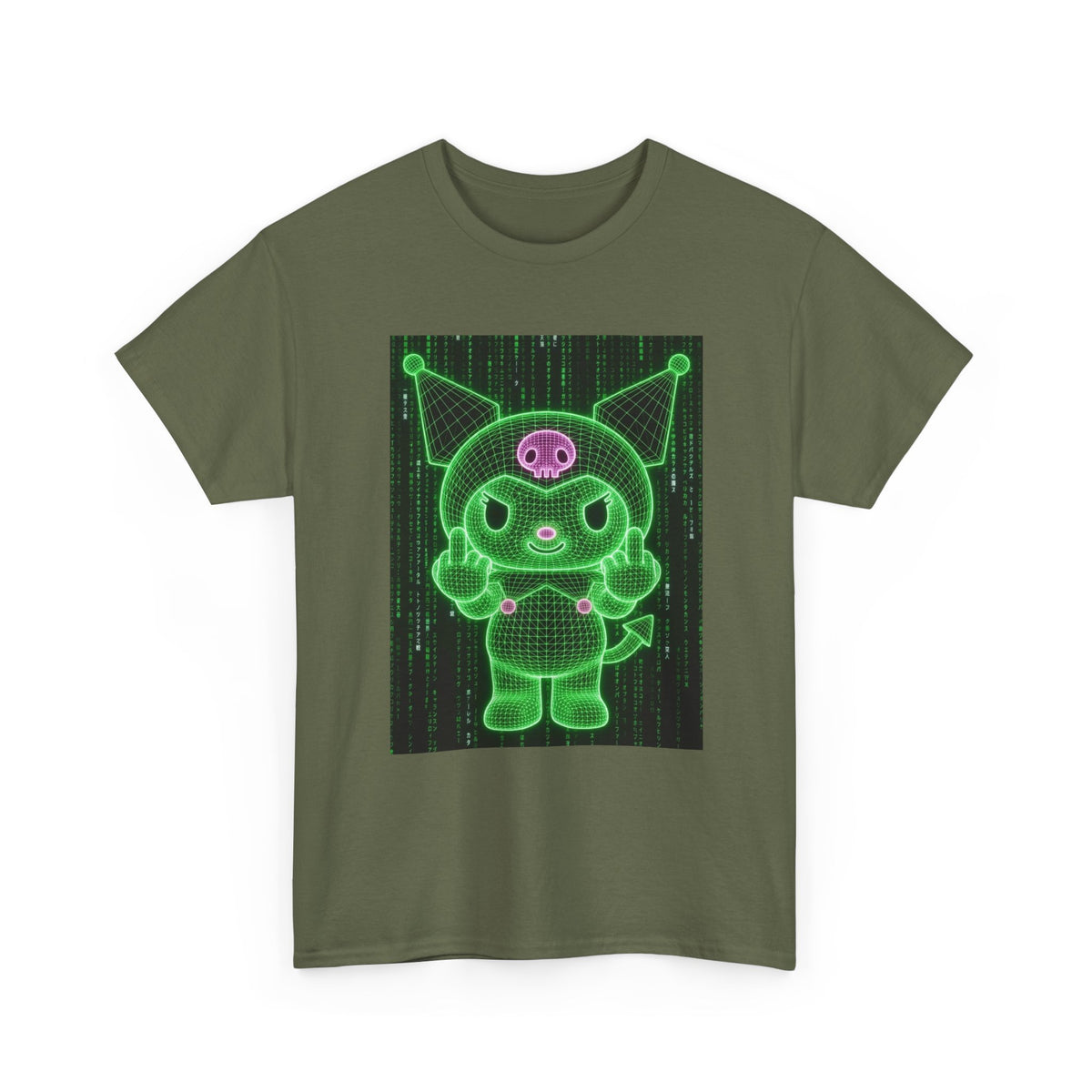 Wireframe Kuromi Flipping Off Tee