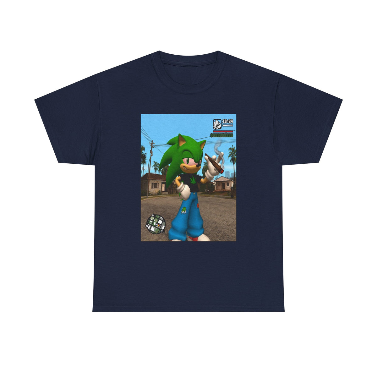 Green Hedgehog Blazin' In San Andreas Tee