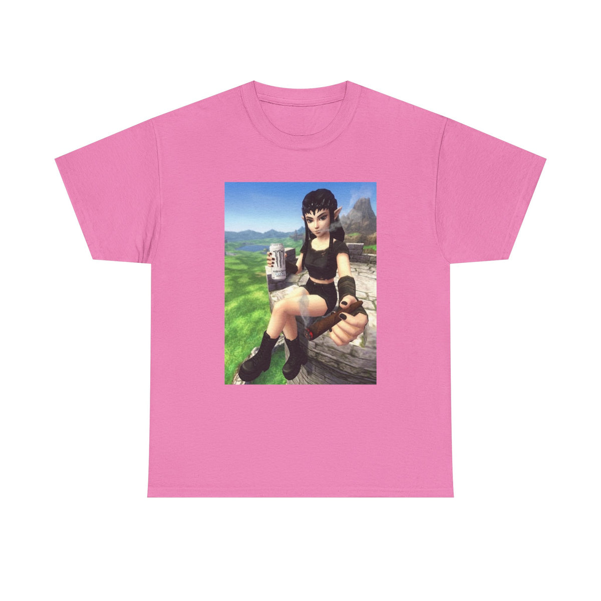 Edgy Elf Girl Smoking Blunt Tee
