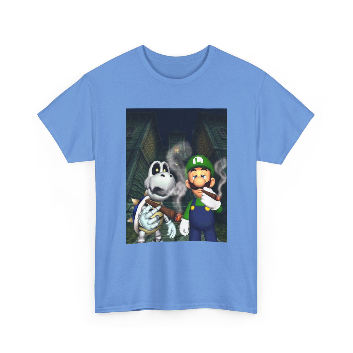 Luigi And Dry Bones Smoking In Spooky Mansion