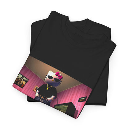 Gangsta Hello Kitty Chillin' In Low Poly Room Tee