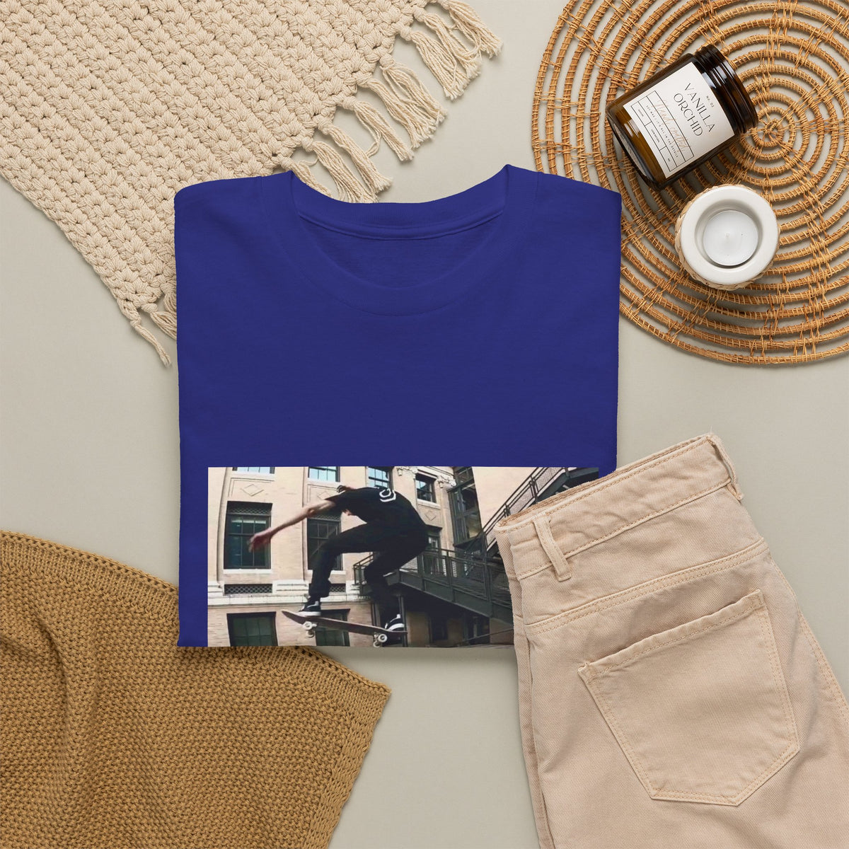 Skater Riding Through Cloud Passage Tee