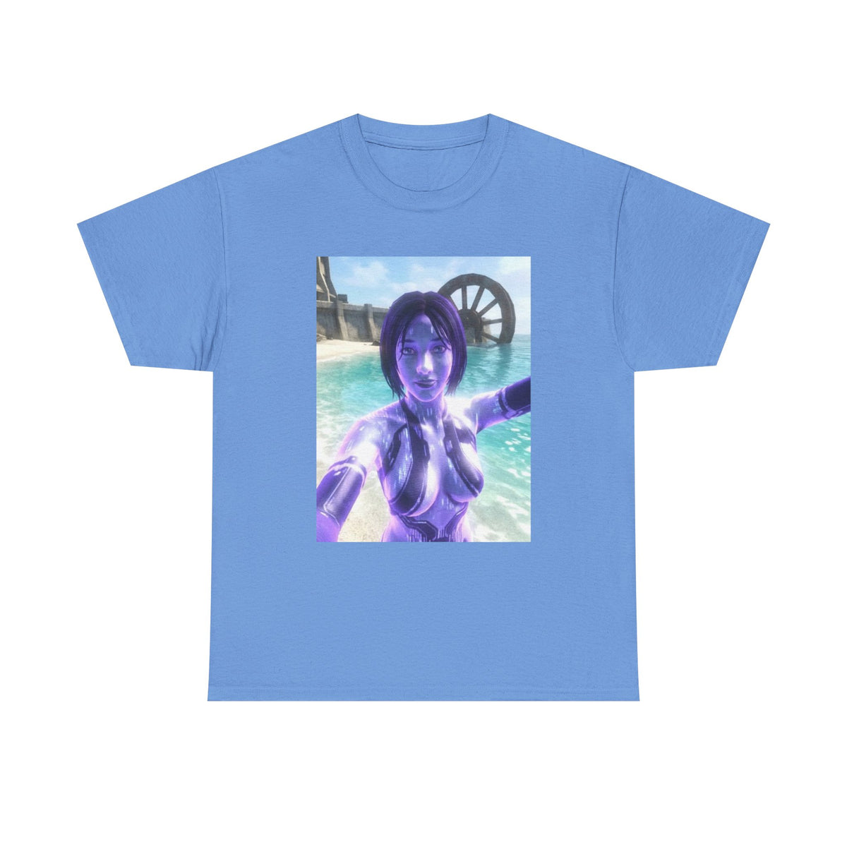 Holographic AI Taking Beach Selfie Tee