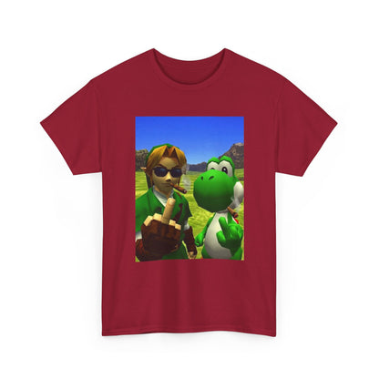 Link And Yoshi Smoking With Attitude Tee