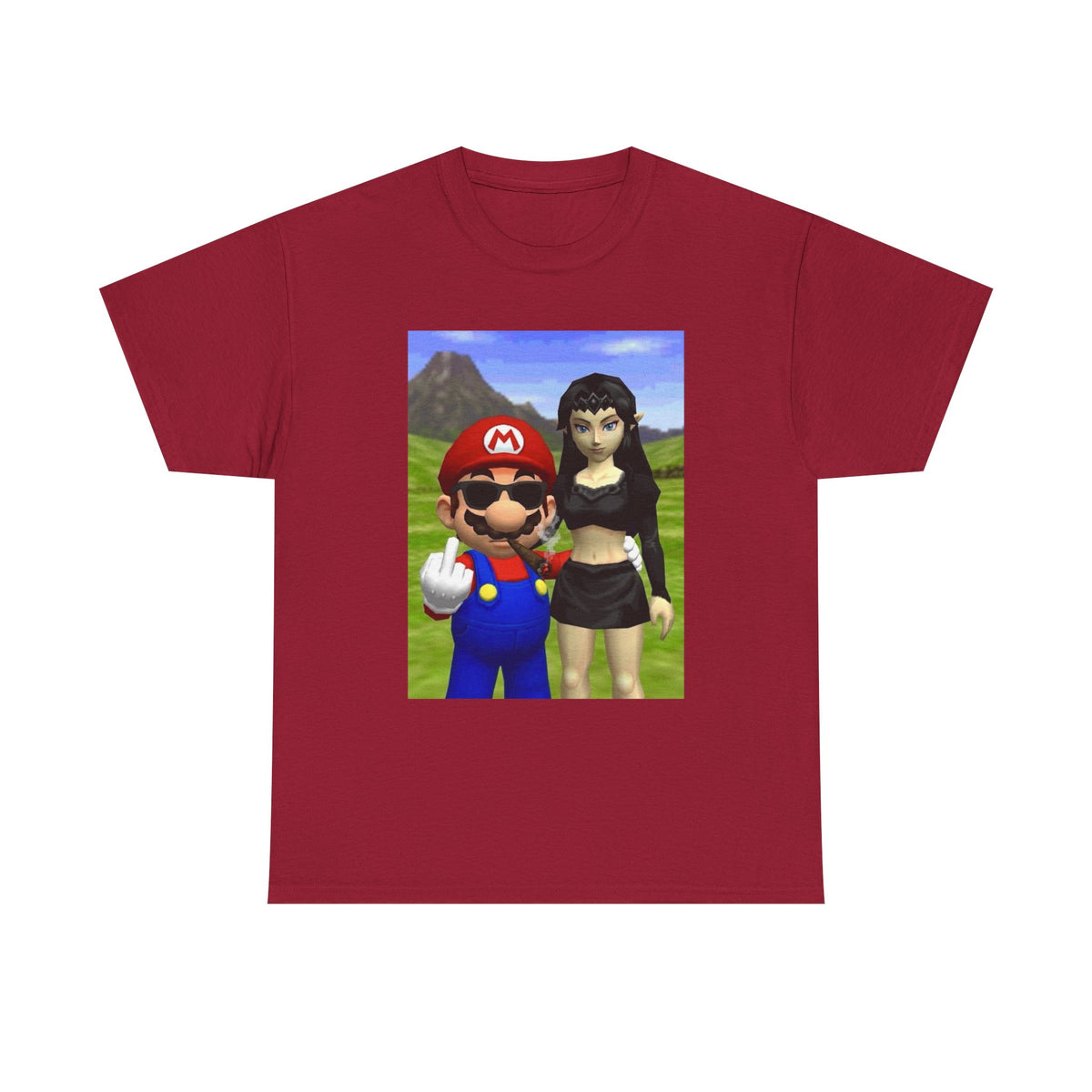Edgy Mario & Malon Flipping Off Tee