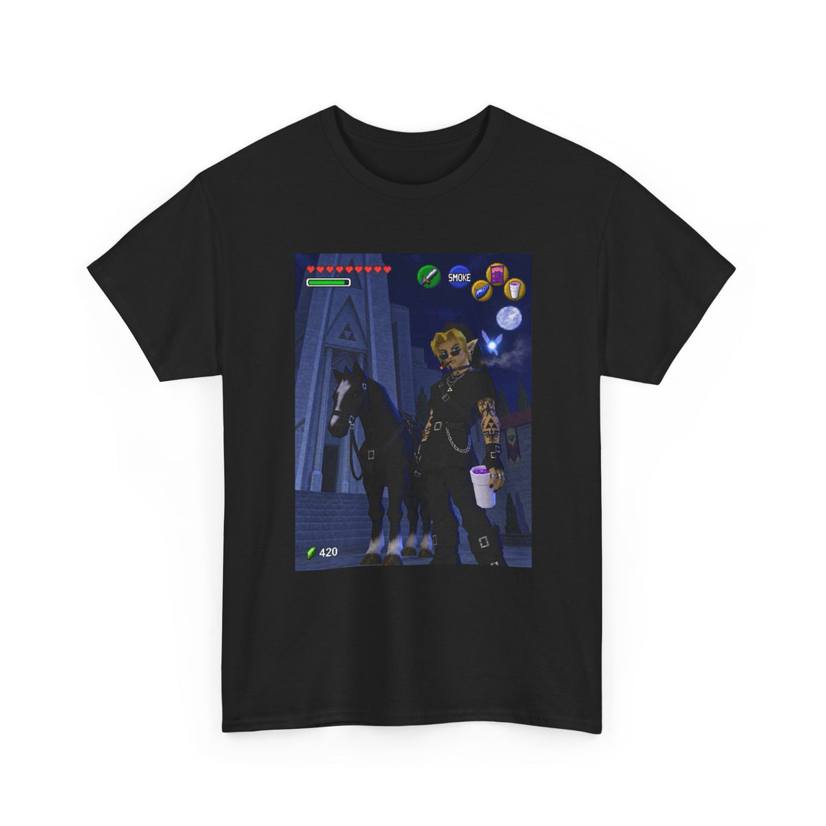 Goth Link Smoking With Epona Tee