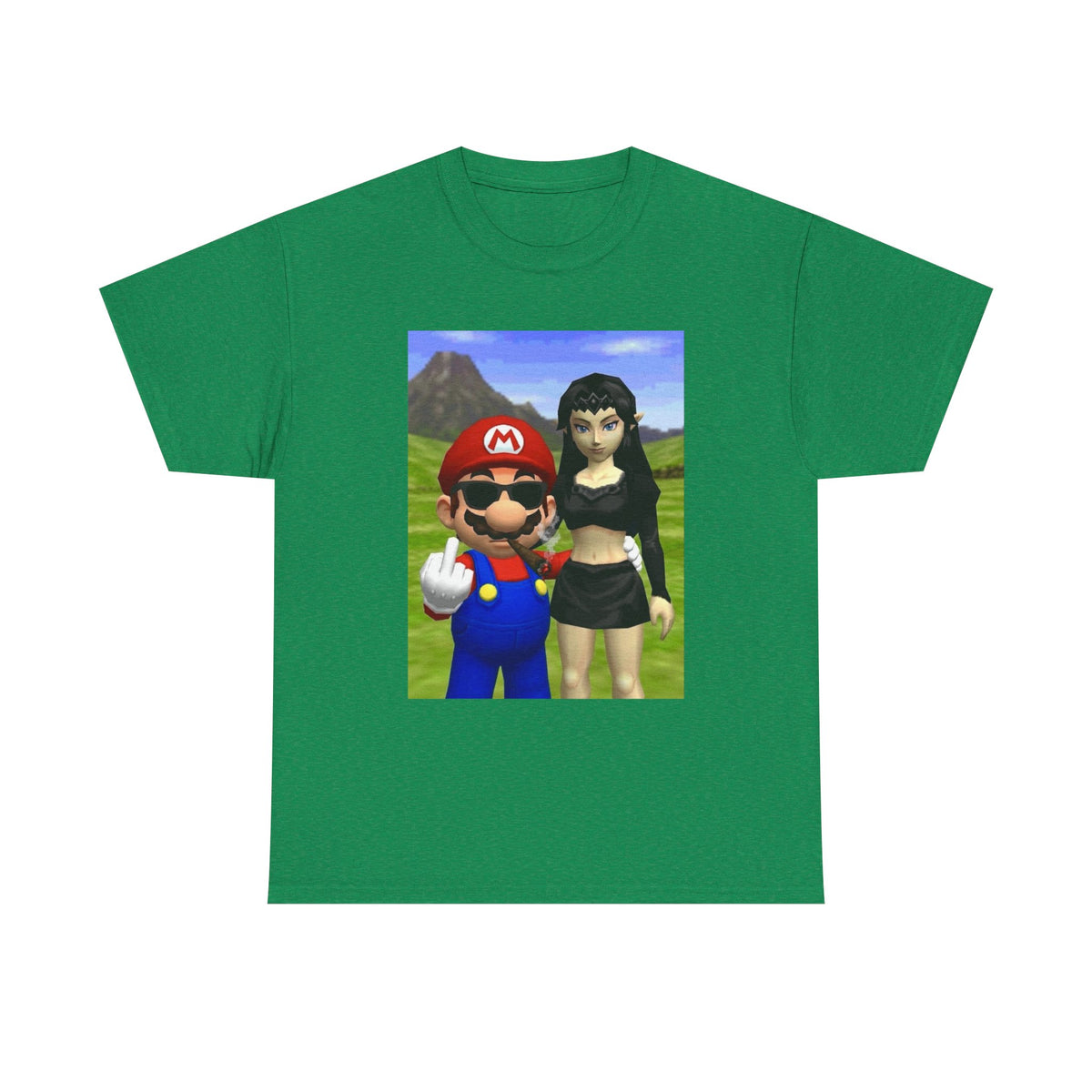 Edgy Mario & Malon Flipping Off Tee