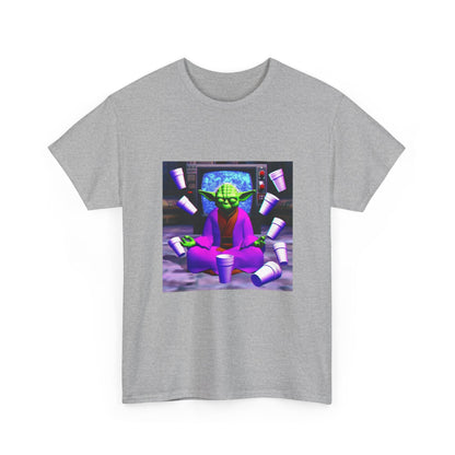 Meditating Master Yoda With Purple Cups Tee
