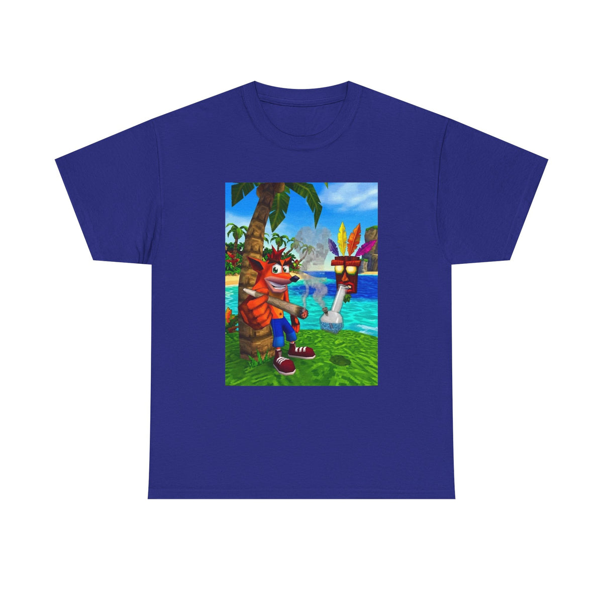 Crash Bandicoot Smoking With Aku Aku Tee