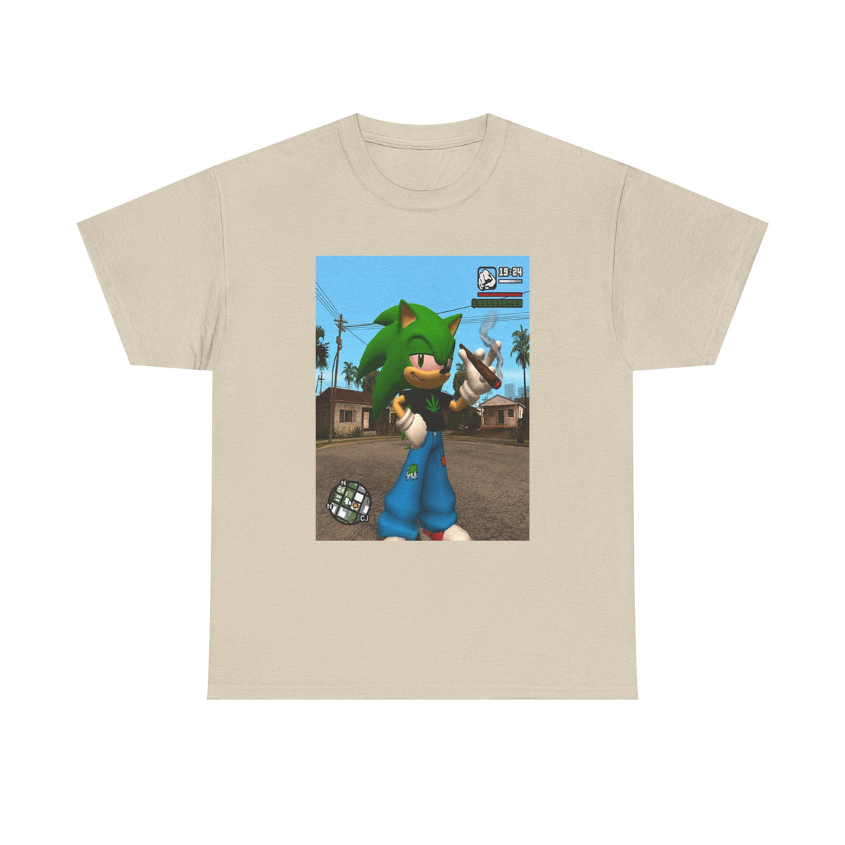 Green Hedgehog Blazin' In San Andreas Tee