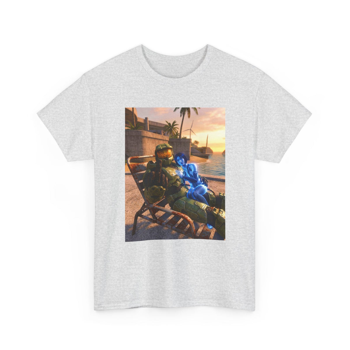 Master Chief Chilling With Cortana Beachside