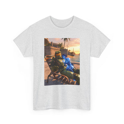 Master Chief Chilling With Cortana Beachside