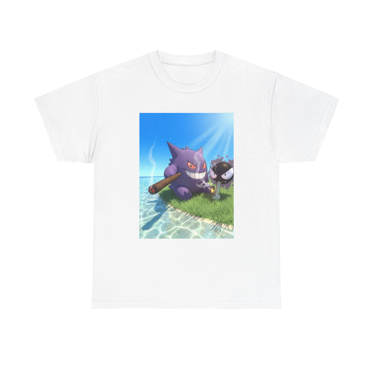Gengar and Gastly Getting High Beachside