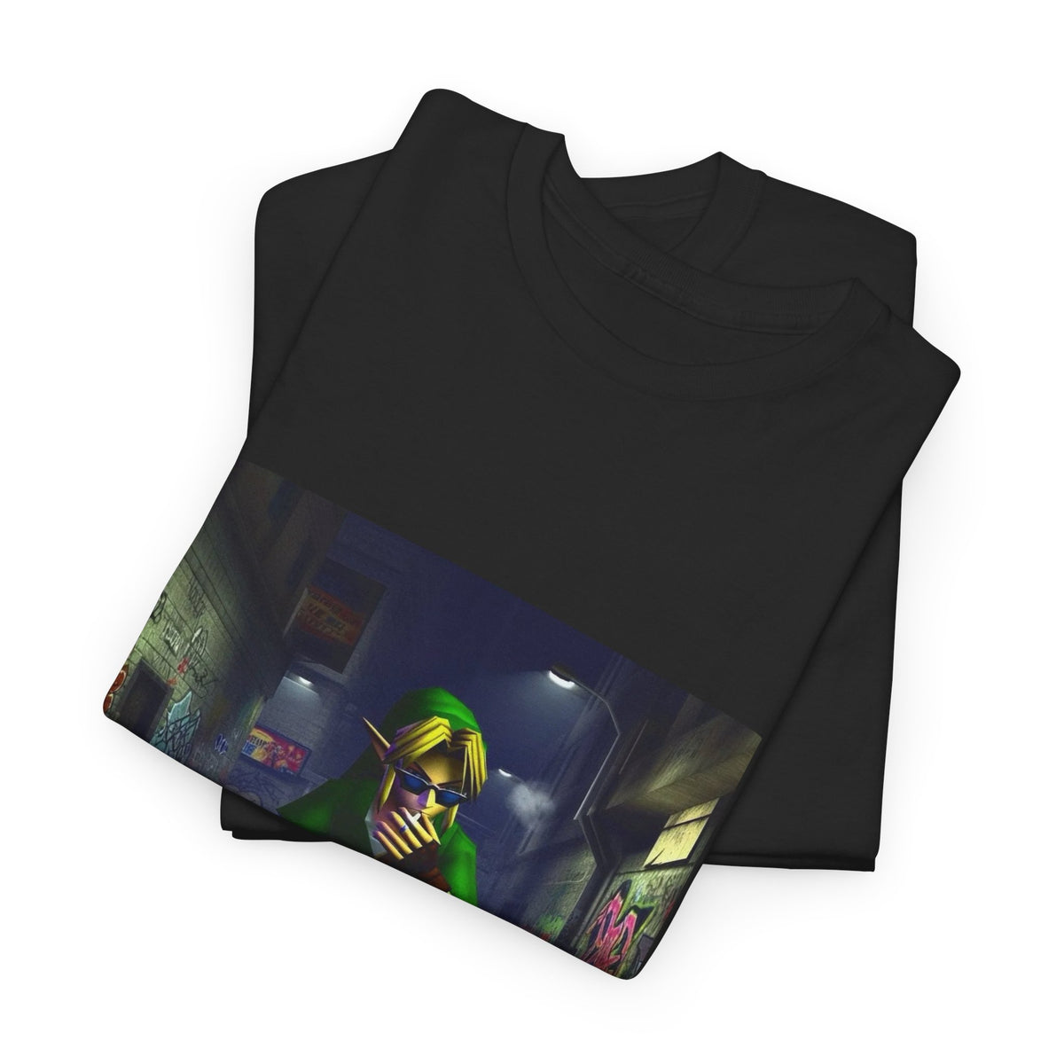 Edgy Link Smoking On Skateboard