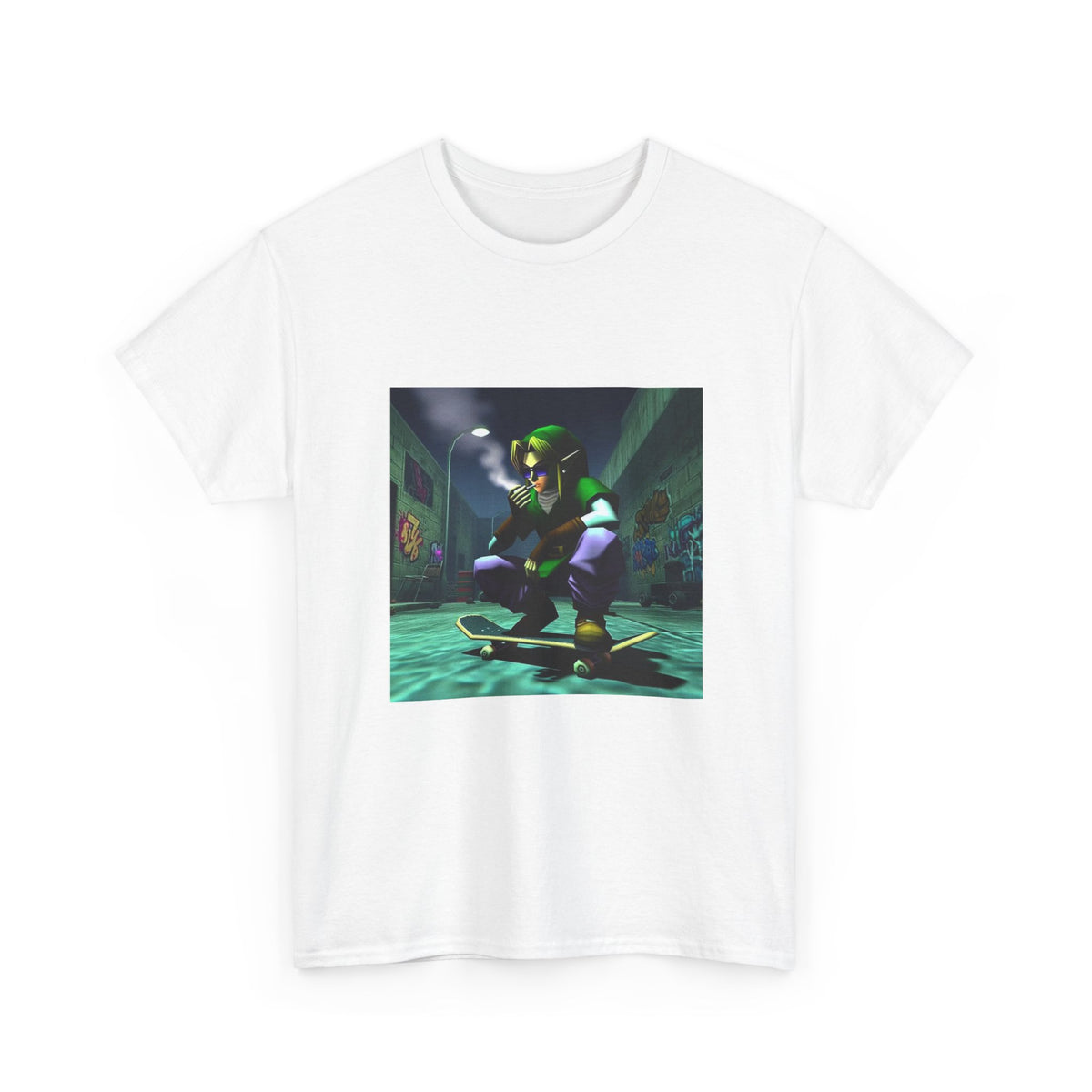 Skater Link Smoking In Dark Alley Tee