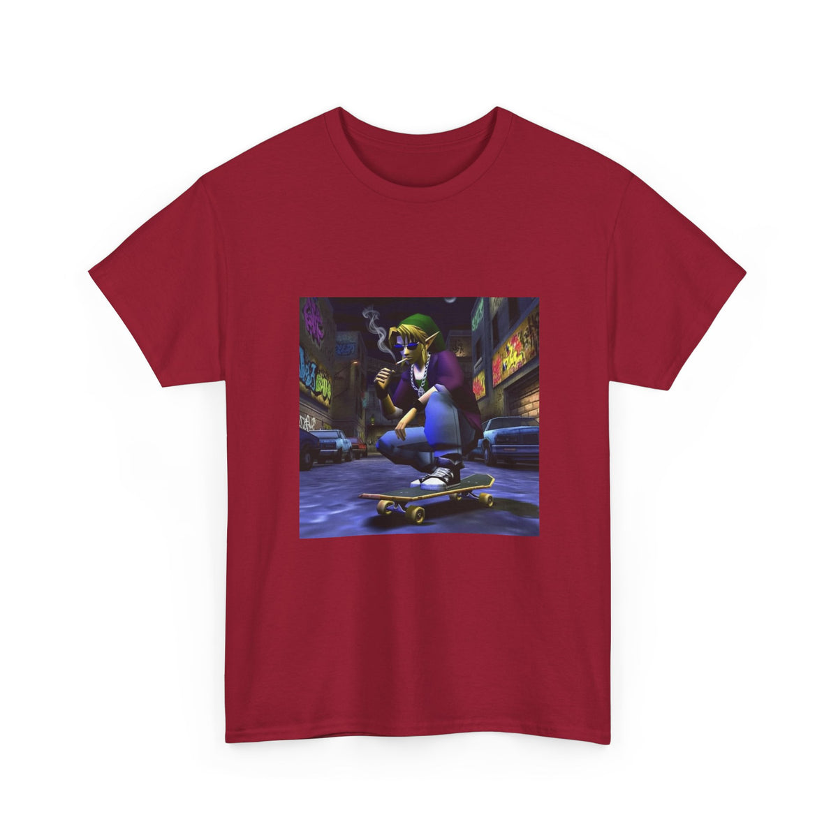 Skater Link Smoking In Gritty Alley Tee