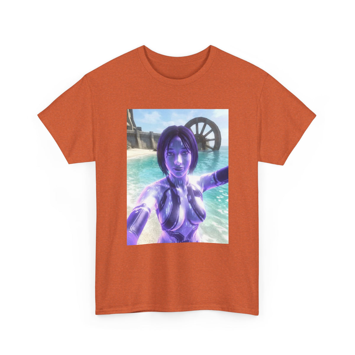 Holographic AI Taking Beach Selfie Tee