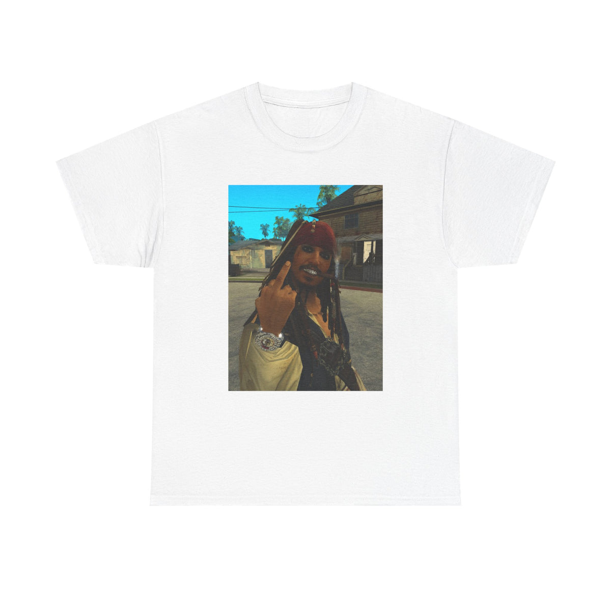 Gangster Jack Sparrow Flipping The Bird Tee