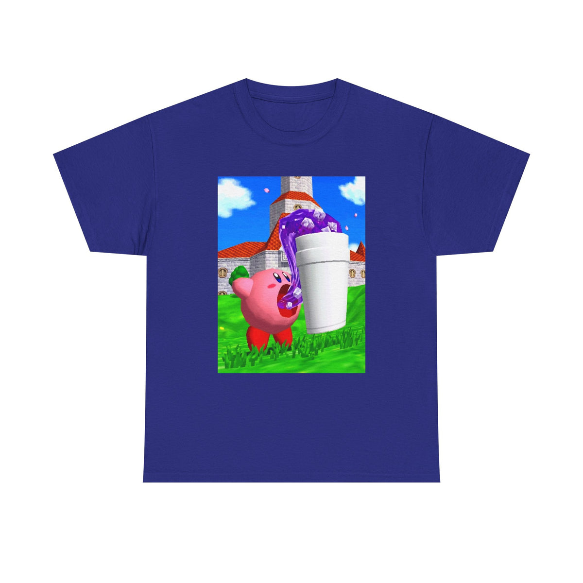 Kirby Sipping Lean In Mushroom Kingdom Tee