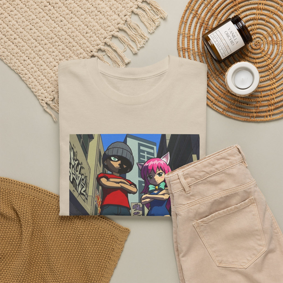 Urban Duo Standoff In Graffiti Alley Tee