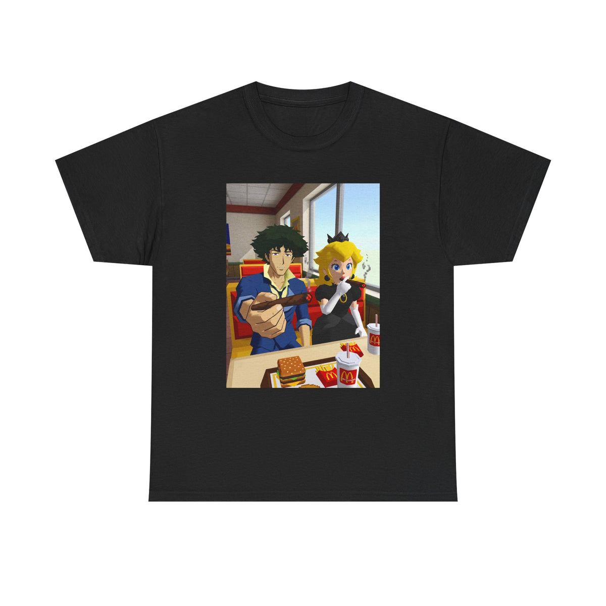 Spike and Peach Smoking Fast Food Tee (Design 3)