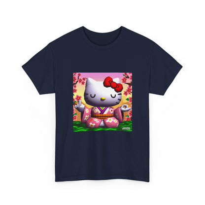 Kitty Meditating and Flipping Bird Tee