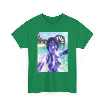 Holographic AI Taking Beach Selfie Tee
