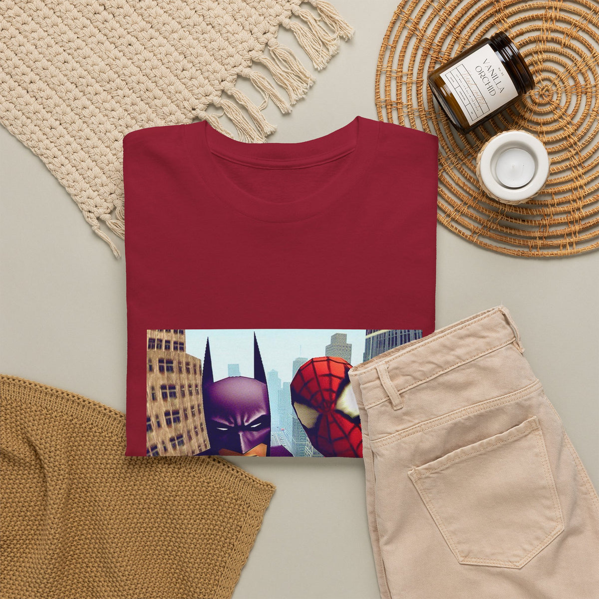 Batman Smoking, Spidey With Stacks Tee