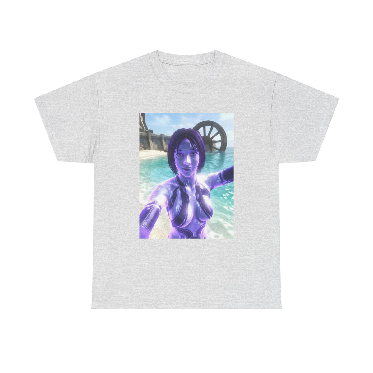 Holographic AI Taking Beach Selfie Tee