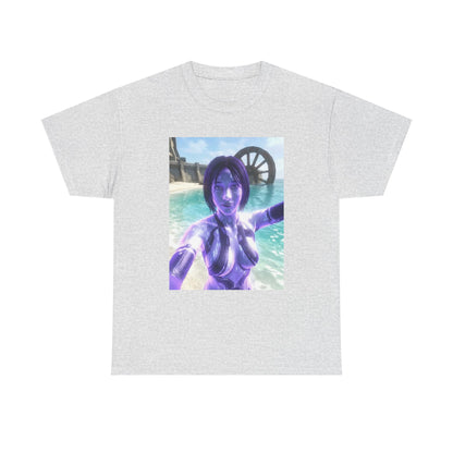 Holographic AI Taking Beach Selfie Tee