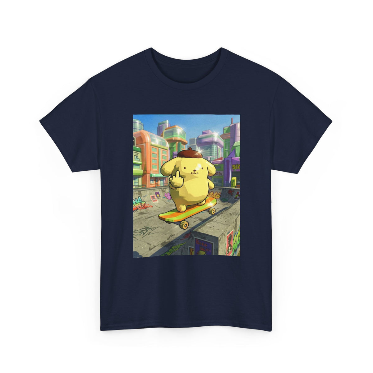 Pompompurin Flipping Bird Skate Park Tee