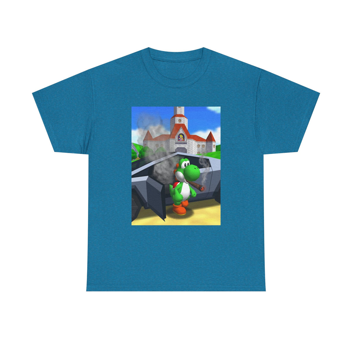 Yoshi Puffing Blunt At Peach's Castle