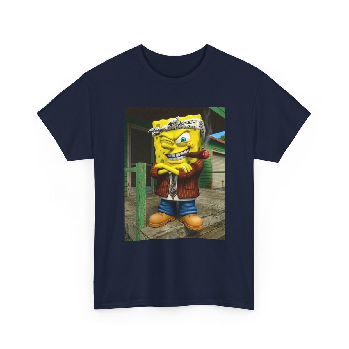 Gangster Sponge Winking and Smoking