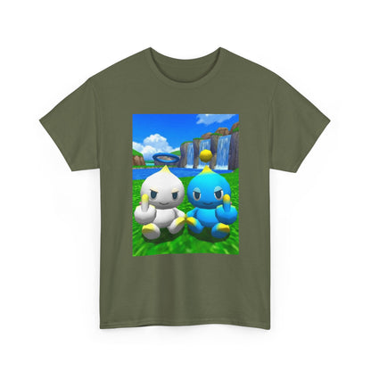 Chao Flipping Off On Green Hills Tee