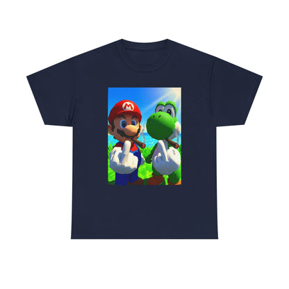 Mario And Yoshi Flipping The Bird